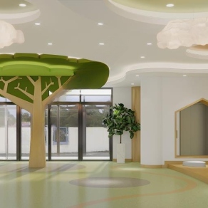 现代幼儿园休息区3D模型下载
